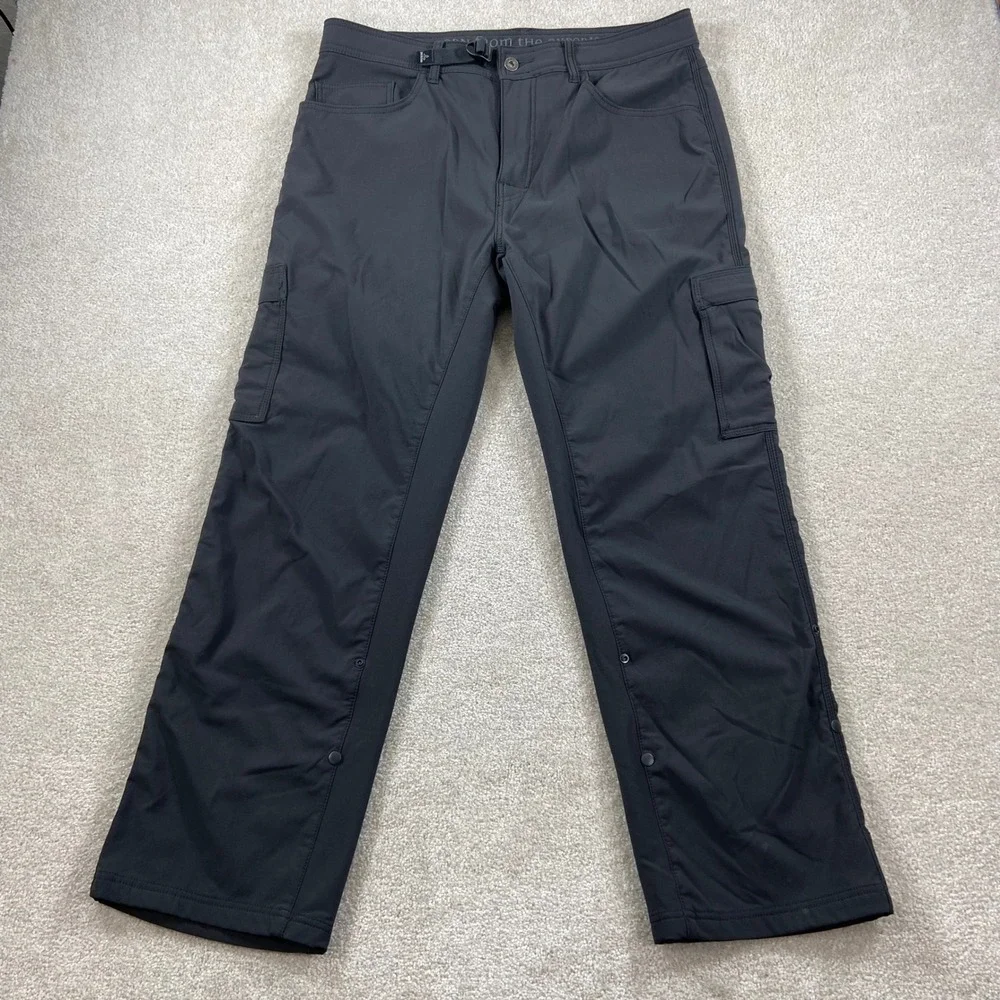 Prana Zion Cargo Pants Mens 36x30 Black Fleece Lined Hiking Outdoor M41173008